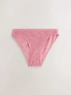 Blanc/Rose/Praline Nude - Lot de 7 culottes en dentelle collée Comfort