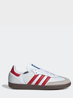 Blanc/Rouge - adidas Originals Samba Trainers