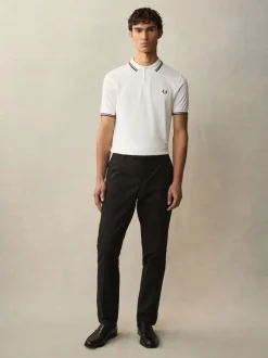 blanc/rouge/bleu marine - Polo Fred Perry à liserés