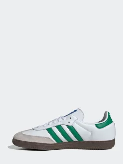 Blanc/Vert - adidas Originals Samba Trainers
