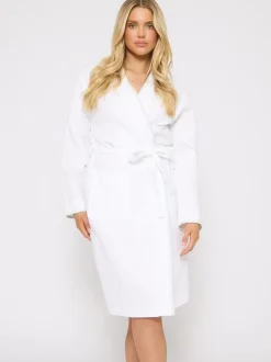 Blanc/Vert - Peignoir gaufré Loungeable 100% coton