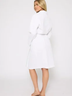 Blanc/Vert - Peignoir gaufré Loungeable 100% coton