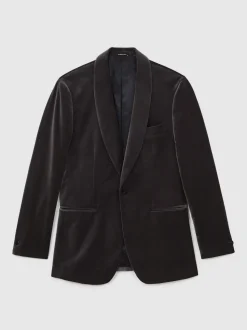 Blazer Reiss Mount habillé en velours à simple boutonnage