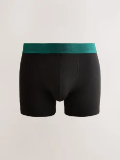 Blend modal noir métallisé à ceinture rouge/vert - Boxer souple Signature Comfort