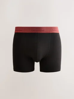 Blend modal noir métallisé à ceinture rouge/vert - Boxer souple Signature Comfort