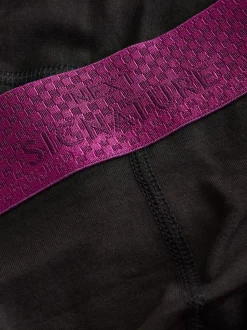 Blend modal noir métallisé à ceinture rouge/vert - Boxer souple Signature Comfort