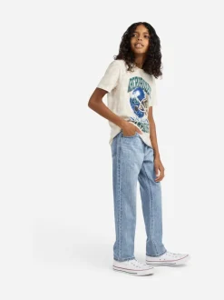 Bleu - Abercrombie & Fitch Jean coupe large