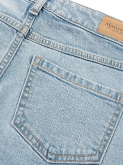 Bleu - Abercrombie & Fitch Jean large taille haute