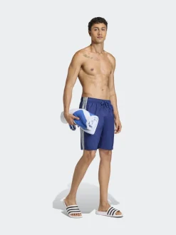 Bleu - adidas 3 Rayures Shorts de bain 8 pouces