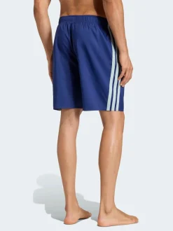 Bleu - adidas 3 Rayures Shorts de bain 8 pouces
