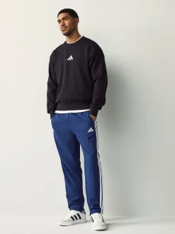 Bleu - adidas Essentiel 3-Rayure Joggers Stanford à ourlet ouvert