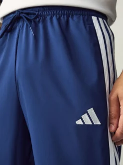 Bleu - adidas Essentiel 3-Rayure Joggers Stanford à ourlet ouvert