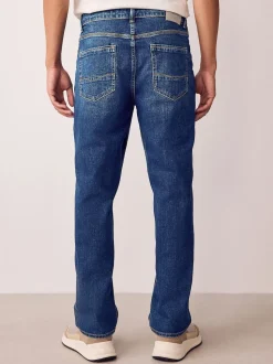 Bleu - Ajustement droit - extensible Denim Jeans