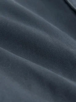 Bleu - Ajustement droit - Pantalon cargo stretch en coton