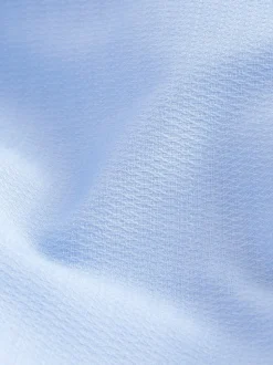 Bleu - Ajustement régulier - Chemise élégante texturée facile d’entretien à poignets simples