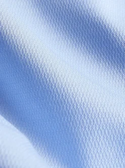 Bleu - Ajustement régulier - Chemise élégante texturée facile d’entretien à poignets simples