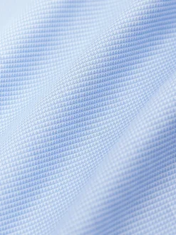 Bleu - Ajustement régulier - Signature 100% coton avec chemise élégante texturée