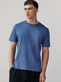 Bleu - Ajustement régulier - T-shirt Essential Col rond en coton