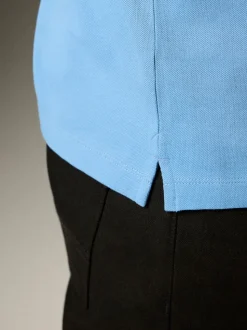 Bleu - Ajustement régulier - Polo Manches courtes Pique