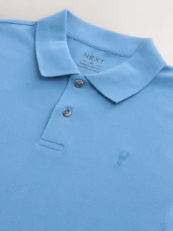 Bleu - Ajustement régulier - Polo Manches courtes Pique