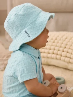 Bleu - Baker by Ted Baker ensemble barboteuse et chapeau texturé