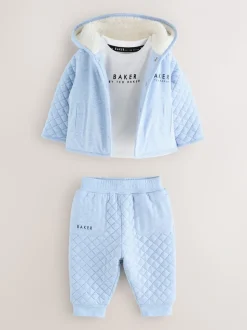 Bleu - Baker by Ted Baker ensemble 3 pièces t-shirt et pantalon matelassé