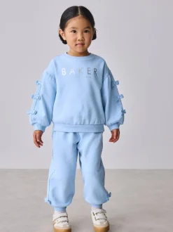 Bleu - Baker by Ted Baker ensemble sweat et Joggings bleu 2 Pieces avec nœud sur le côté