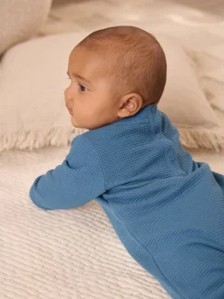 Bleu - Barboteuse Baker by Ted Baker texturée à manches longues