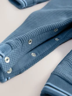 Bleu - Barboteuse Baker by Ted Baker texturée à manches longues