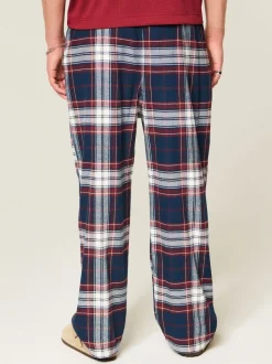 Bleu - Bas de pyjama Hollister à carreaux en flanelle