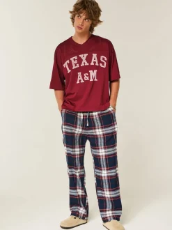 Bleu - Bas de pyjama Hollister à carreaux en flanelle