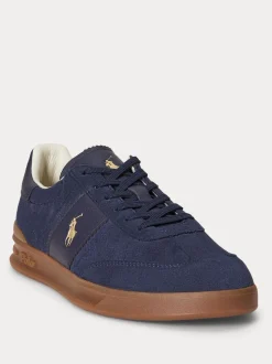 Bleu - Baskets Polo Ralph Lauren Hertitage Aera en daim mélangé