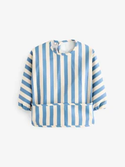 Bleu - Bavoir à manches de sevrage et d’alimentation