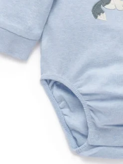 Bleu - Body Purebaby appliqué