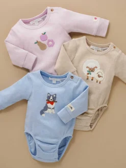 Bleu - Body Purebaby appliqué