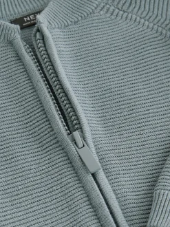 Bleu - Cardigan zippé (3mths-7yrs)