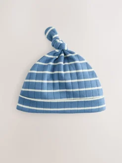 Bleu - Chapeaux à nouer 100% coton Lot 3 (0à18mois)