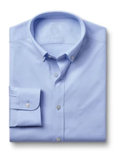 Bleu - Charles Tyrwhitt chemise en jersey boutonnée stretch dans quatre sens
