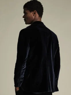 Bleu - Charles Tyrwhitt Veste Coupe ajustée en velours italien