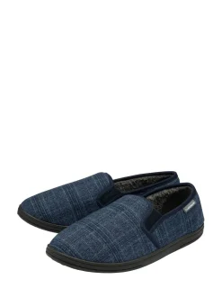 Bleu - Chaussons Dunlop Homme à double gousset