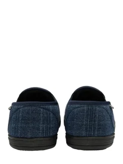 Bleu - Chaussons Dunlop Homme à double gousset