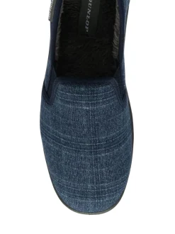 Bleu - Chaussons Dunlop Homme à double gousset