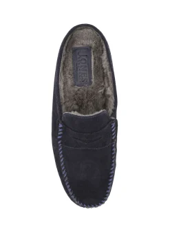 Bleu - Chaussons Jones Bootmaker Zap en cuir style mule