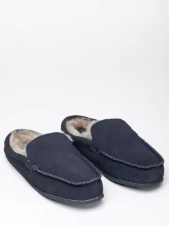 Bleu - Chaussons style mocassins en peau de mouton Lakeland Leather