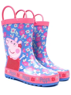 Bleu - Chaussures de pluie Vanilla Underground Peppa Pig pour enfants avec poignées
