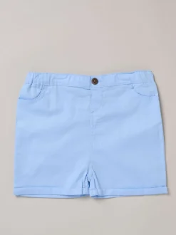 Bleu - Chemise Little Gent 100% coton avec gilet simulé et ensemble nœud papillon