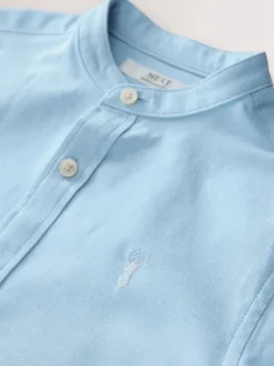 Bleu - Chemise Oxford à manches longues et Col mao (3-16ans)