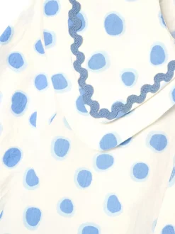Bleu - Chemisier Angel & Rocket Leonie à pois double col