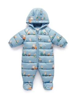 Bleu - Combinaison Purebaby matelassée imperméable à la douche