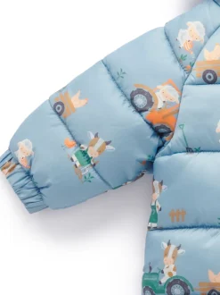Bleu - Combinaison Purebaby matelassée imperméable à la douche
